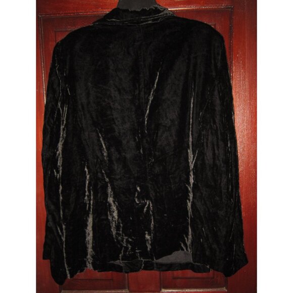 Studio 1940 Plus 28W Blazer Jacket Coat Blk Velvet Velour Soft Steampunk Button - Picture 2 of 3